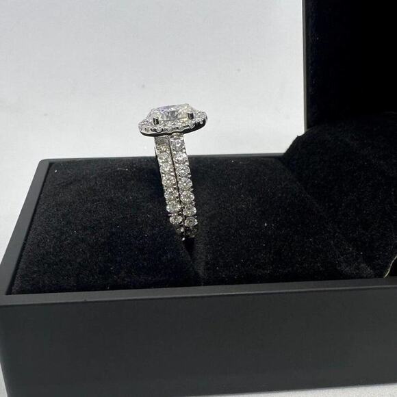 Moissanite Engagement Ring Oval Cut GRA Certified Wedding Brilliant 18K Size 5.5 - Picture 12 of 15